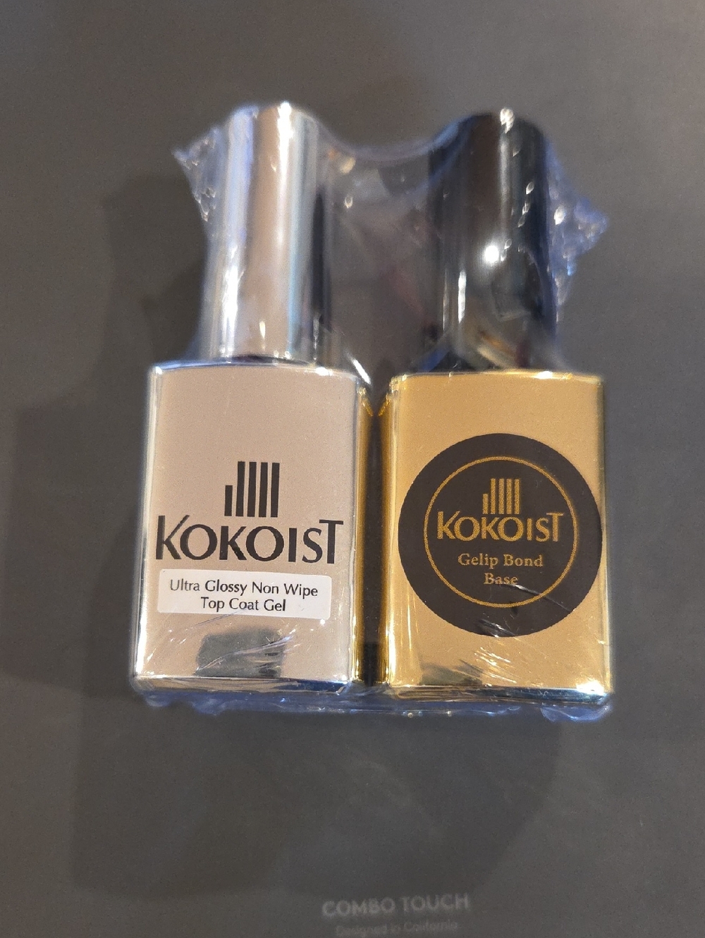KOKOIST Gel Top Coat & Gelip Bond Base Duo - Silver & Gold